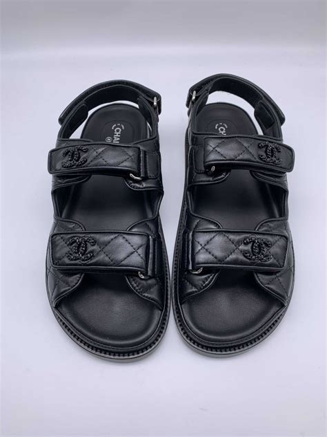 chanel black dad sandal